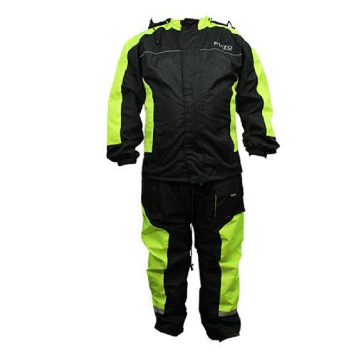 IMPERMEABLE FIATO 2 PIEZAS DE PVC RESORTE EN EL PANTALON DOBLE SOLAPA GORRA REFLEJANTES EN PECHOO Y PIERNA