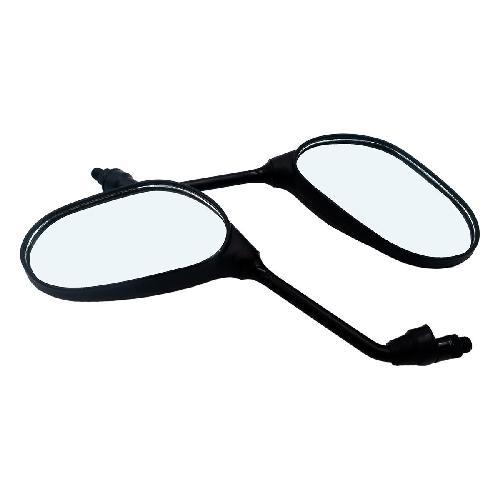 Espejo/retrovisor derecho e izquierdo juego/par/set. Color negro. Cuerda 10 mm. Figura/forma ovalada