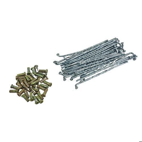 [E2-1106] Rayos con niple juego/kit/set (36 piezas), color cromo, tipo broca