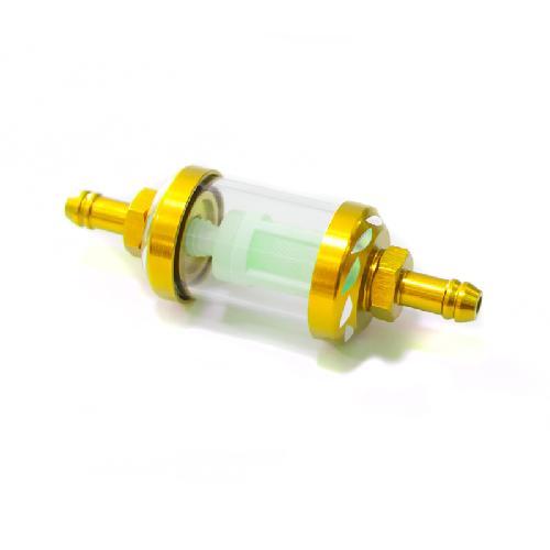 Filtro de gasolina color dorado, material cristal