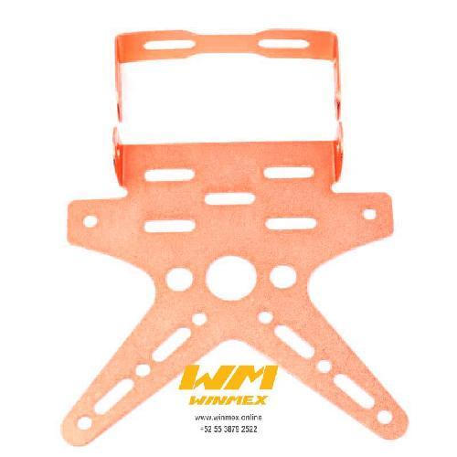[A4-1001] Portaplacas color naranja, material aluminio, tipo universal
