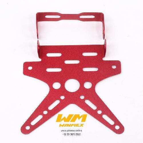 [A4-1002] Portaplacas color rojo, material aluminio, tipo universal