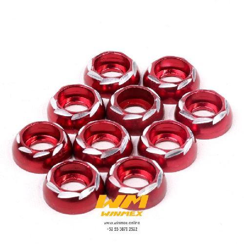 [A5-1002] Protector de tornillo de lujo (10 piezas), color rojo, material plástico