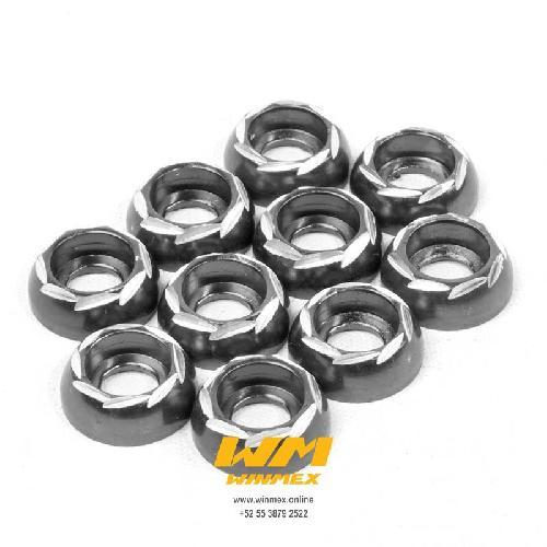 [A5-1004] Protector de tornillo de lujo (10 piezas), color plata, material plástico
