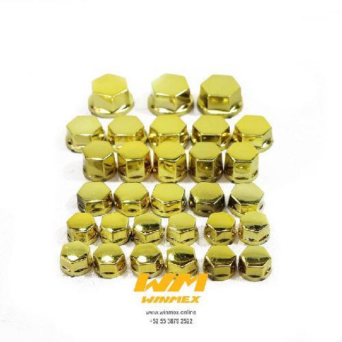 Tapon de tornillo de lujo (30 piezas), color dorado, material plastico