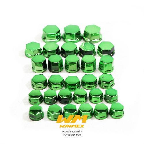 Tapon de tornillo de lujo (30 piezas), color verde, material plastico