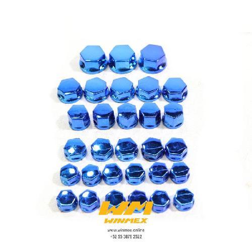Tapon de tornillo de lujo (30 piezas), color azul, material plastico