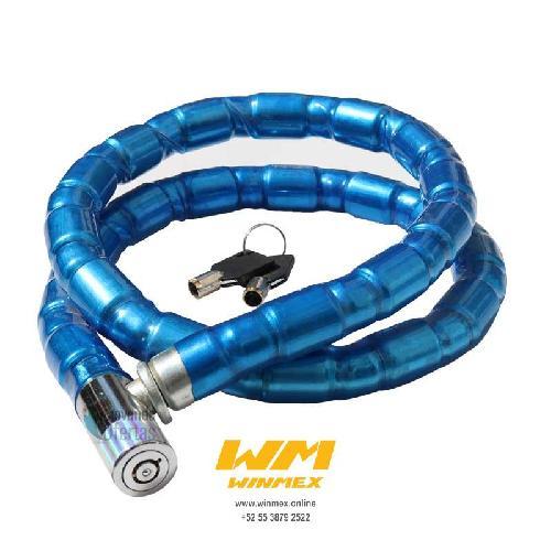 [A6-1001] Candado tipo lazo, material metal, color azul
