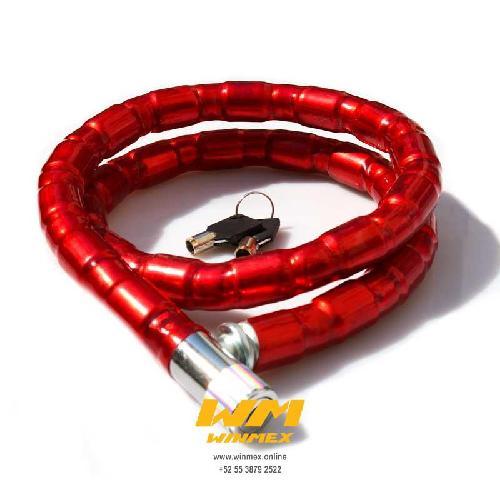 [A6-1002] Candado tipo lazo, material metal, color rojo