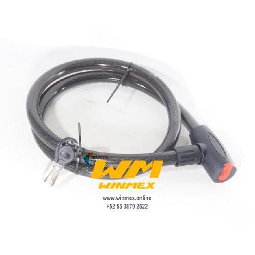 [A6-1019] Candado tipo lazo, material metal, color negro, 130 cm de largo