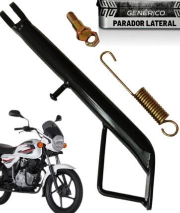 [B8-1003] Parador/periquete/soporte lateral. Color negro, material metal (incluye resorte y tornillo)