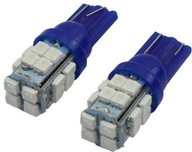 Foco de pellizco, tipo led, 20 leds, luz azul, 12 volts, T-10