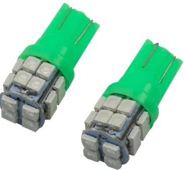 Foco de pellizco, tipo led, 20 leds, luz verde, 12 volts, T-10