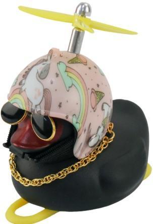Pato decorativo amarillo con casco modelo 9 (1 pieza)