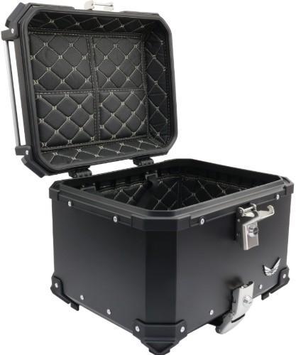Caja porta equipaje 45 litros, material aluminio, color negro, marca BKR