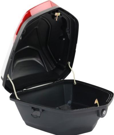 Caja porta equipaje 33 litros con reflejante,  material plastico, color blanco/negro, marca roda