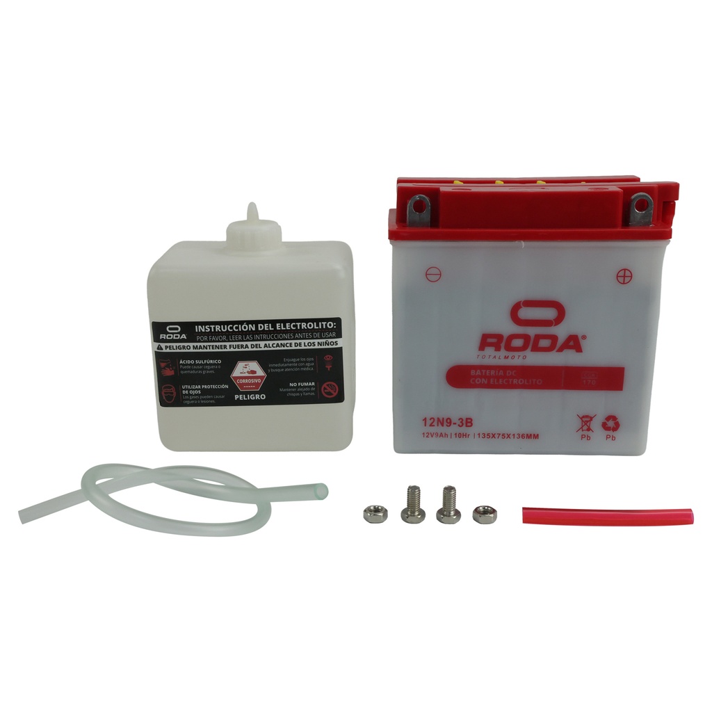 [22-5027-001] ACUMULADOR RODA DC C/ELECTROLITO (12N9-3B) 12V 8A Bateria pila