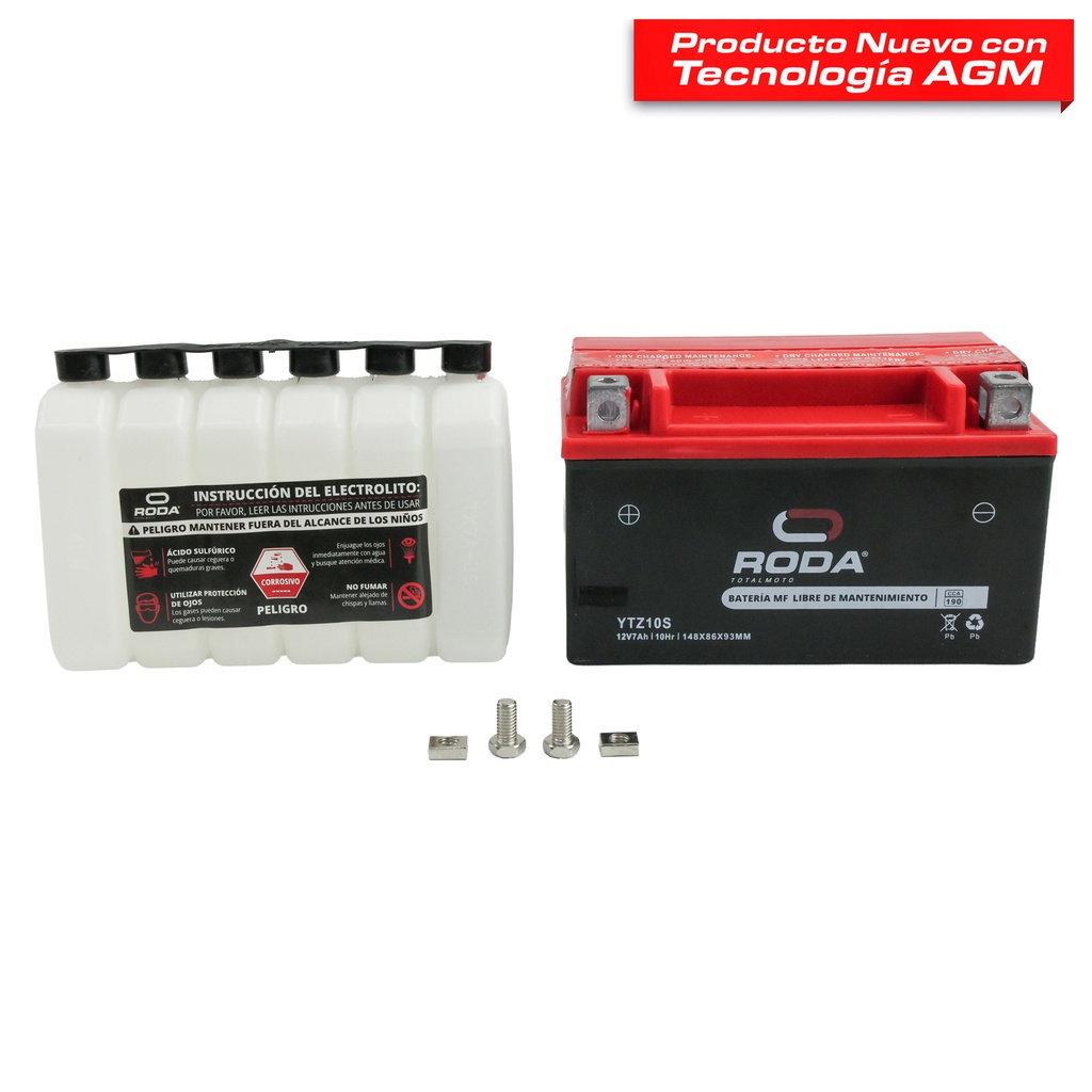[22-5031-001] ACUMULADOR RODA MF C/ELECTROLITO (YTZ10S) 12V 7A Bateria pila
