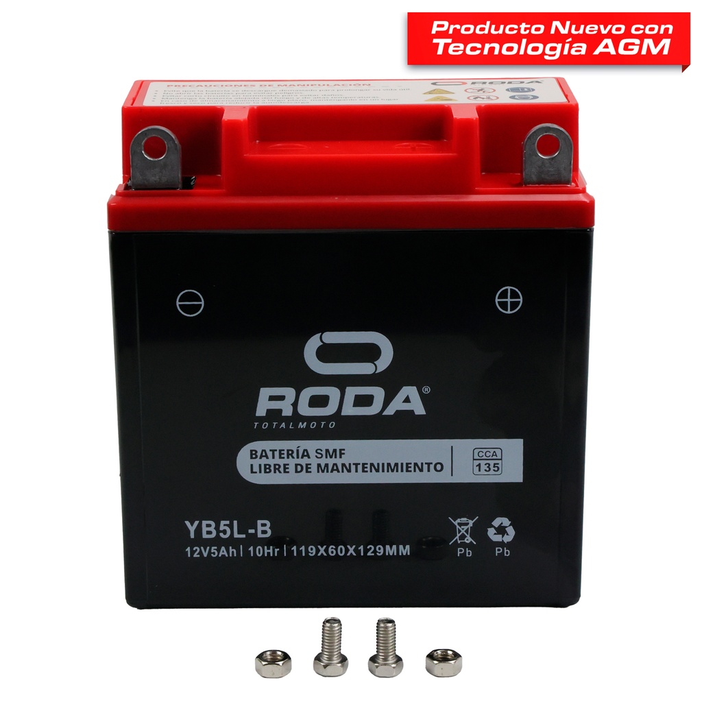 [22-5008-001] ACUMULADOR RODA SELLADO SMF (YB5L-B) 12V 4.5A Bateria pila