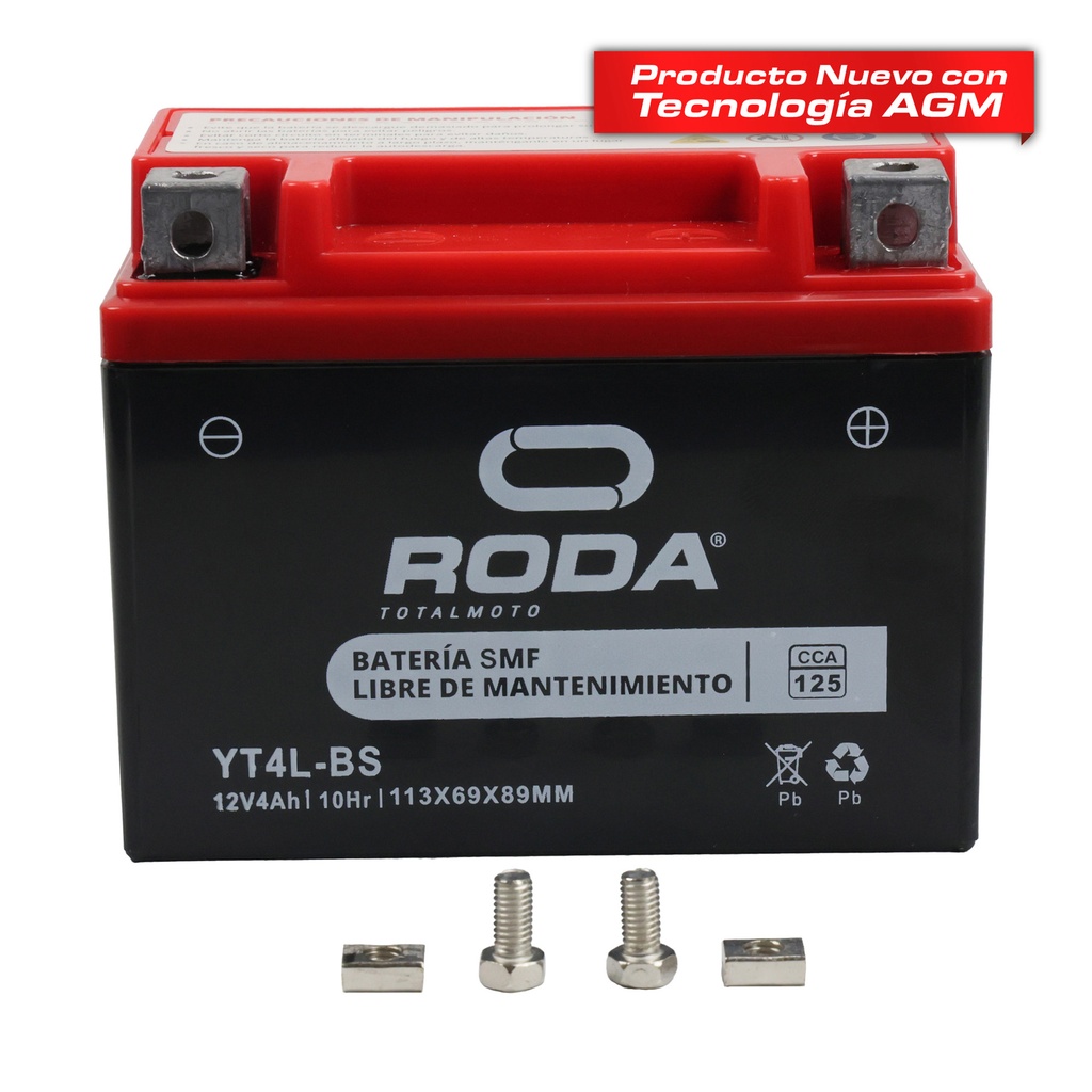 [22-5014-001] ACUMULADOR RODA SELLADO SMF (YT4L-BS) 12V 3.5A Bateria pila
